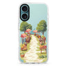 Market Lane iPhone 16 and 16 Plus ultra clear case, transparent graphic artwork, front product view