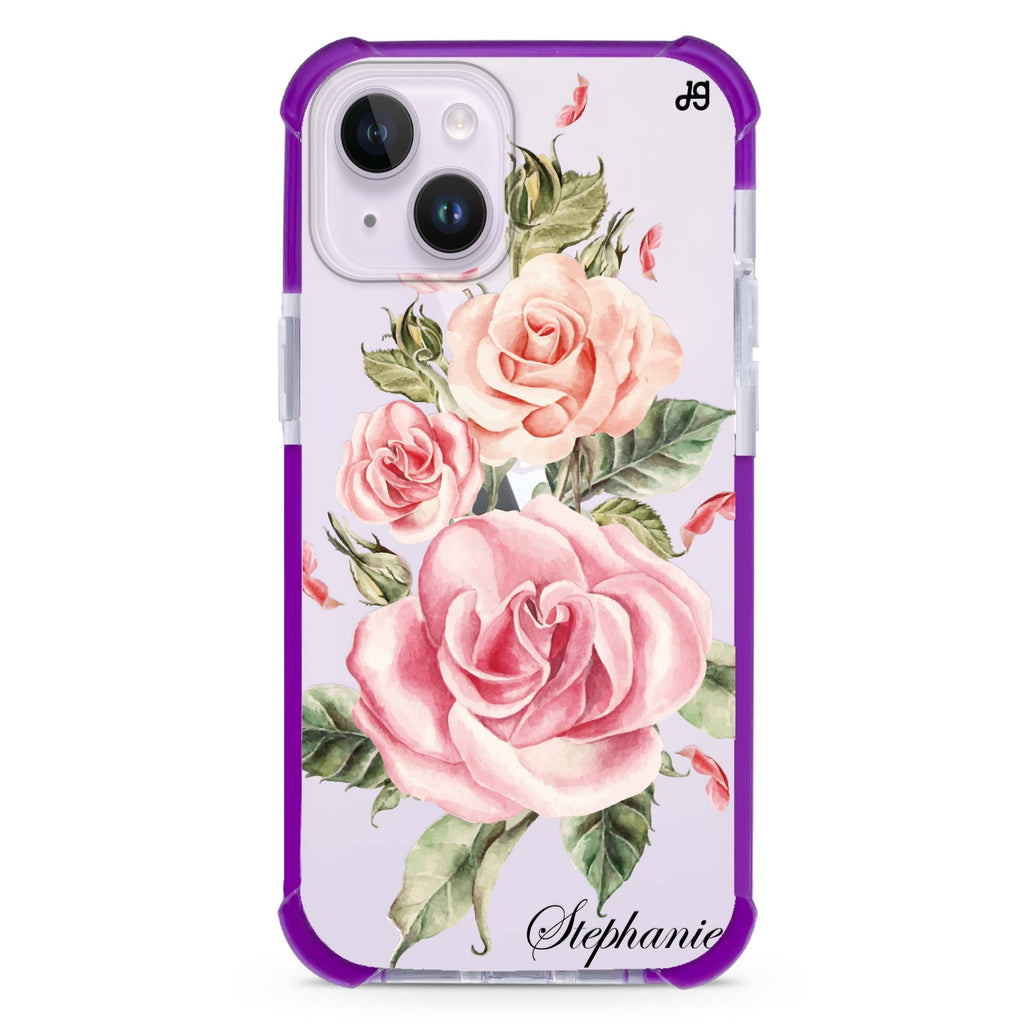 Pink Watercolor Floral iPhone 15 Plus Ultra Shockproof Case