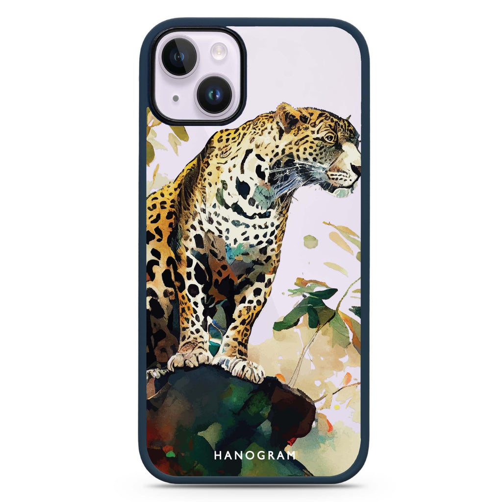 A leopard iPhone 15 Impact Guard Bumper Case