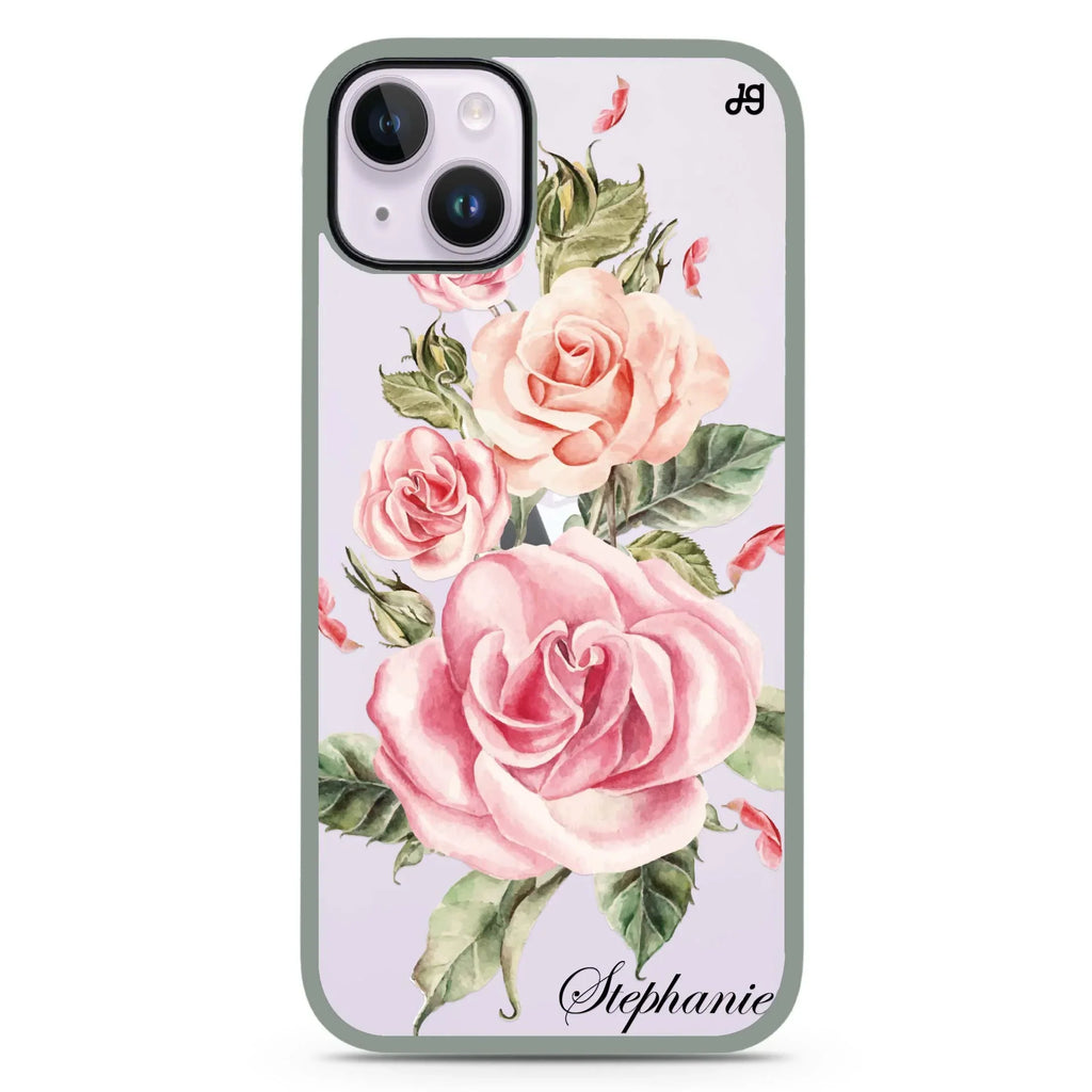Pink Watercolor Floral iPhone 15 Plus Impact Guard Bumper Case