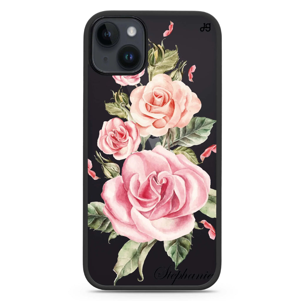 Pink Watercolor Floral iPhone 15 Impact Guard Bumper Case