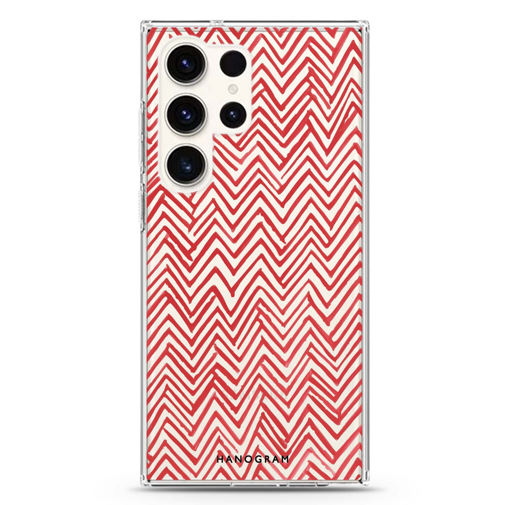 Crimson Currents Samsung Galaxy S26/S25/S24/S23/S22 Ultra ultra clear case, transparent design, main view