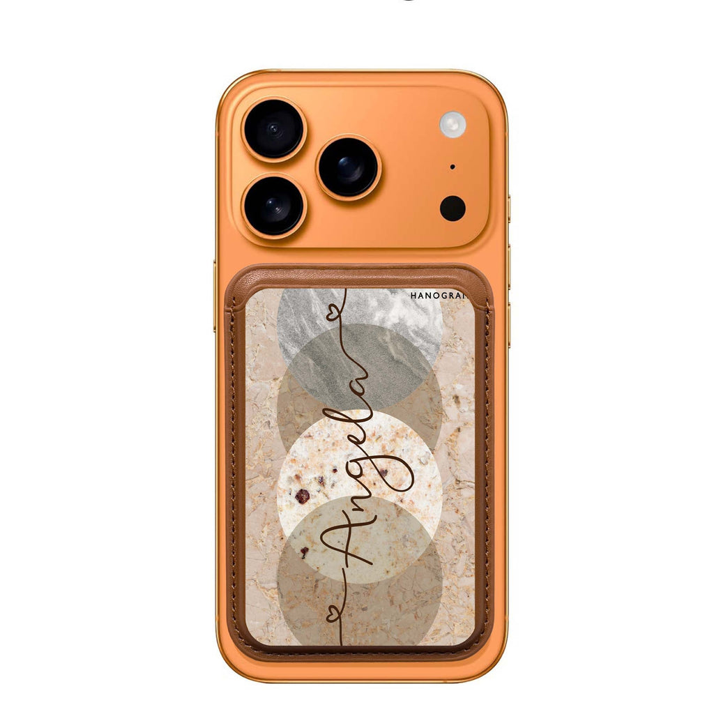 Artistic Marble I custom name MagSafe wallet for iPhone, personalized magnetic card holder, main view
