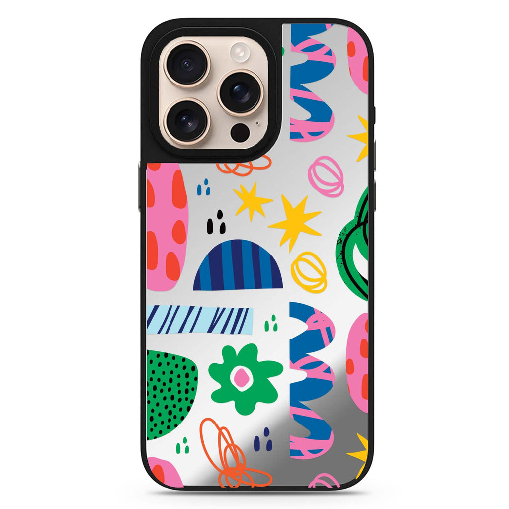 Abstract Drawing By Joe abstract pattern iPhone 16/15/14 Pro Max & Pro mirror case