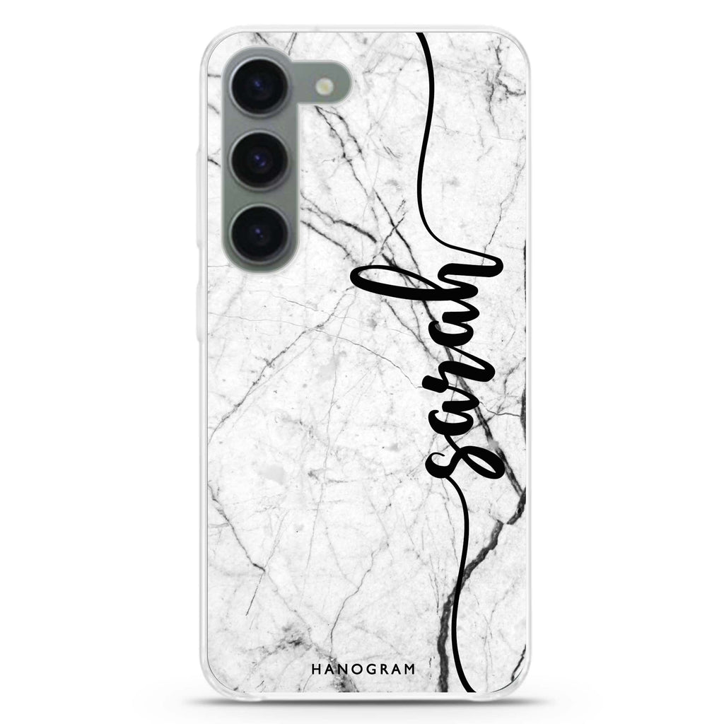 Marble Edition II personalized ultra-clear case for Samsung Galaxy S23/S22, front view