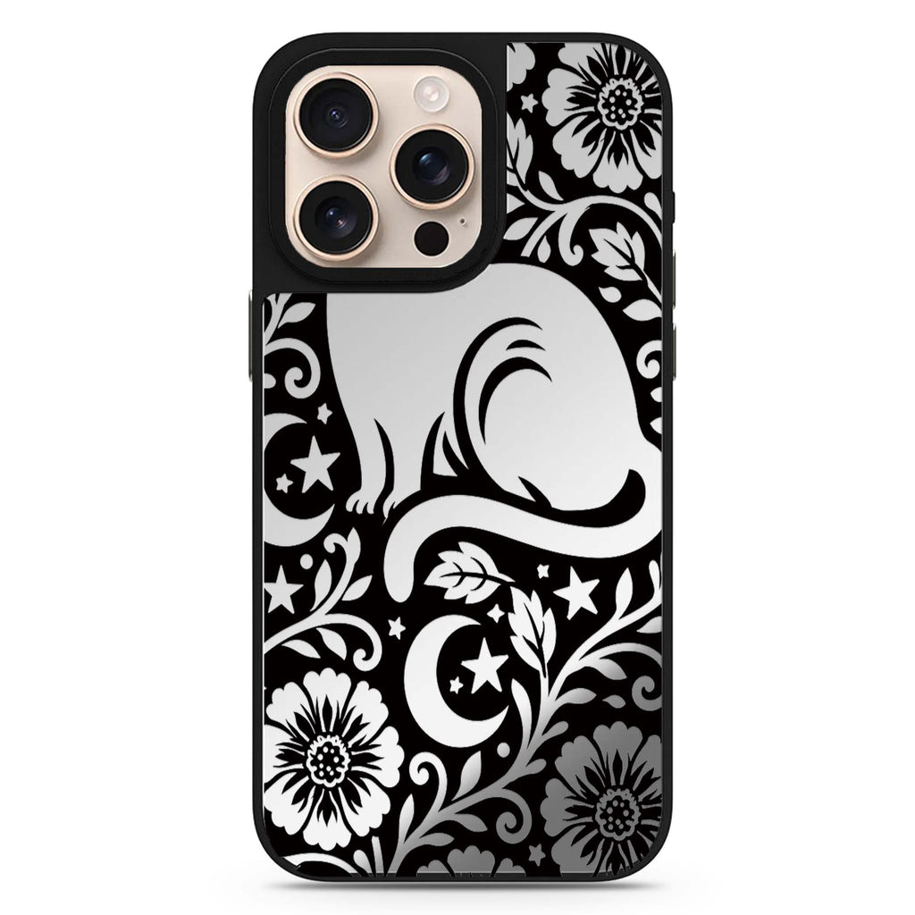 The Lunar Garden Cat MagSafe Compatible Mirror Case – design view 1