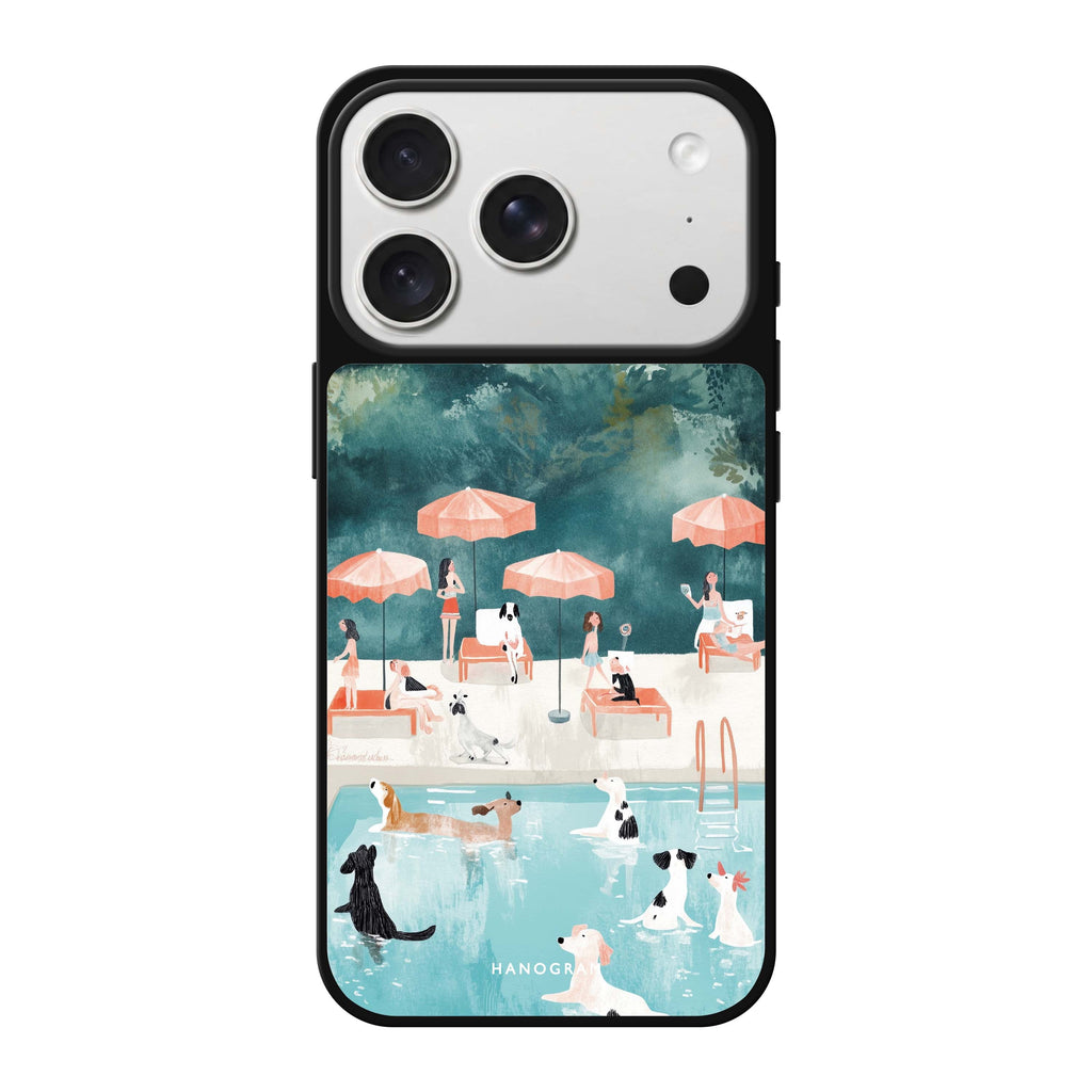 Paws by the Pool animal iPhone 18 Pro Max mirror case