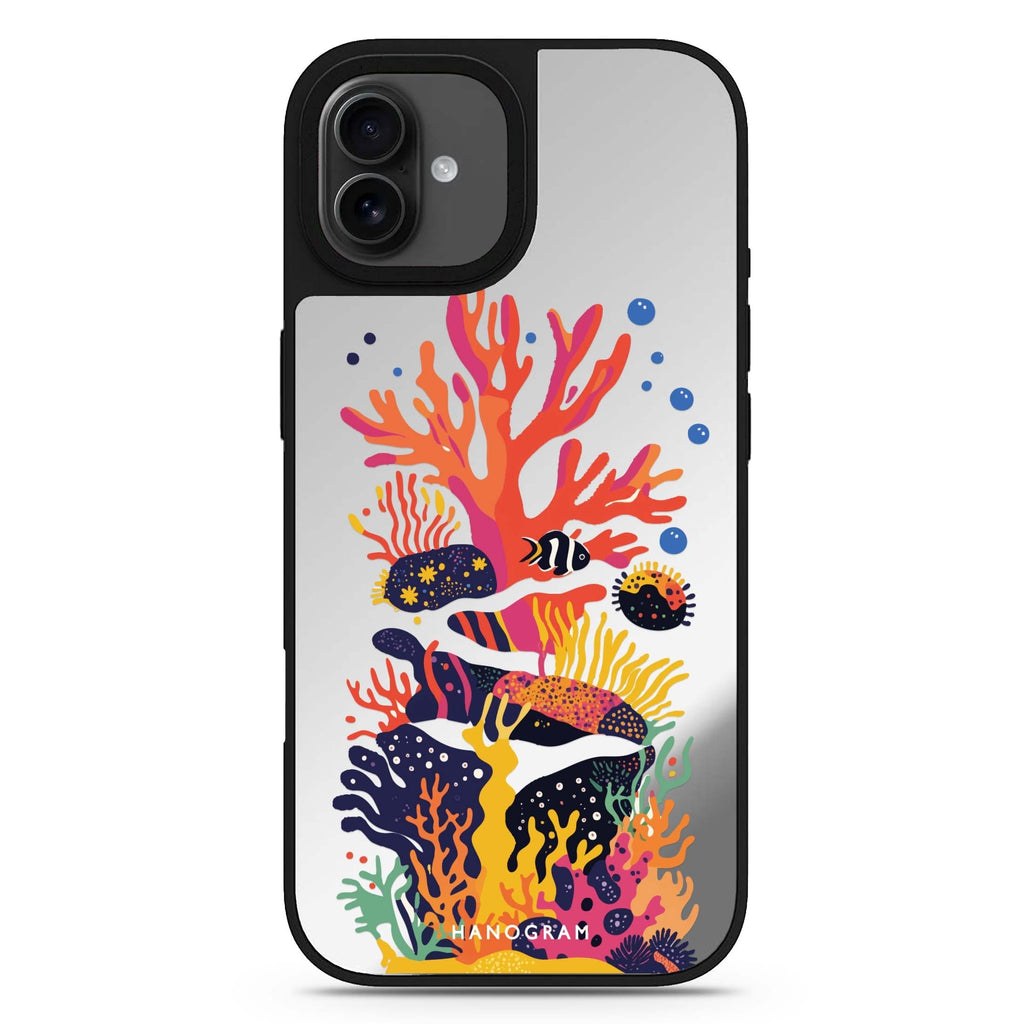 Groovy Reef retro design iPhone 17 mirror case
