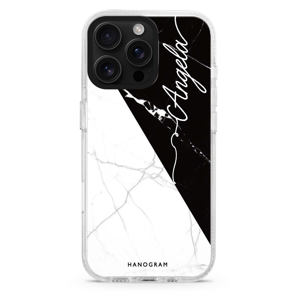 Black And White Marble iPhone 16 Pro & 16 Pro Max Case - Personalized and Stylish Protection