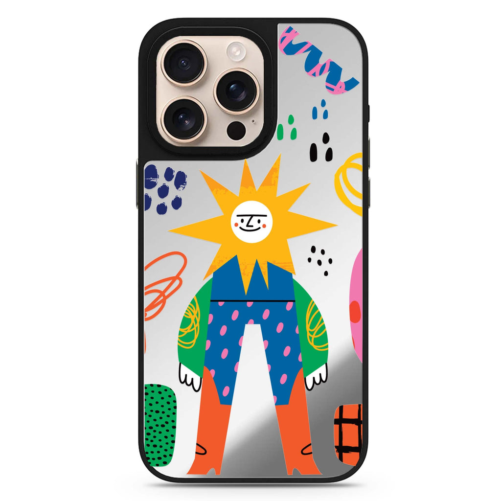 Abstract People Design 4 abstract pattern iPhone 16/15/14 Pro Max & Pro mirror case