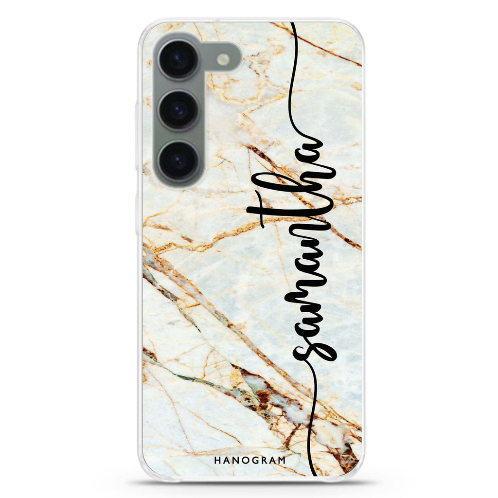 Marble Edition III personalized ultra-clear case for Samsung Galaxy S23/S22, front view