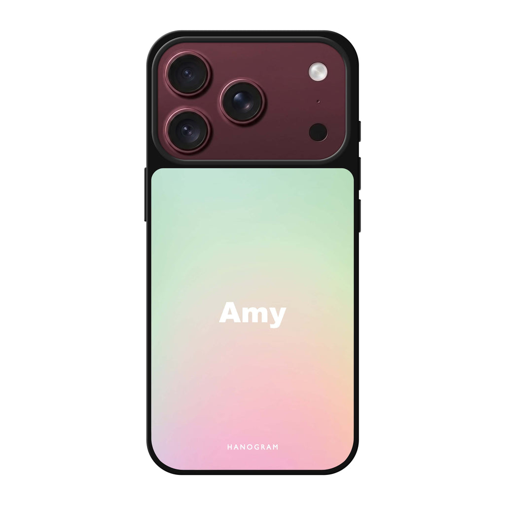 Dreamy Pastel personalized name whimsical iPhone 18 Pro Max mirror case