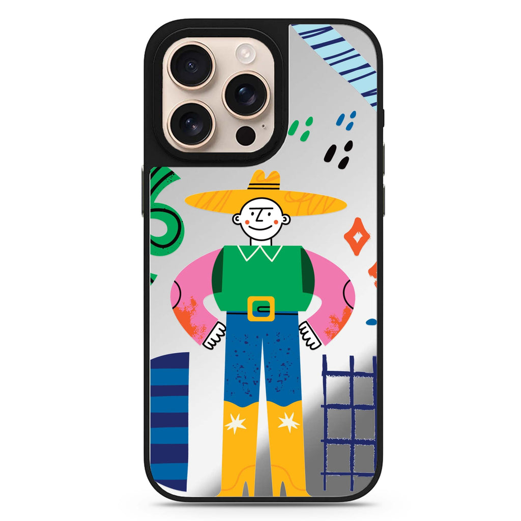 Abstract People Design 3 abstract pattern iPhone 16/15/14 Pro Max & Pro mirror case