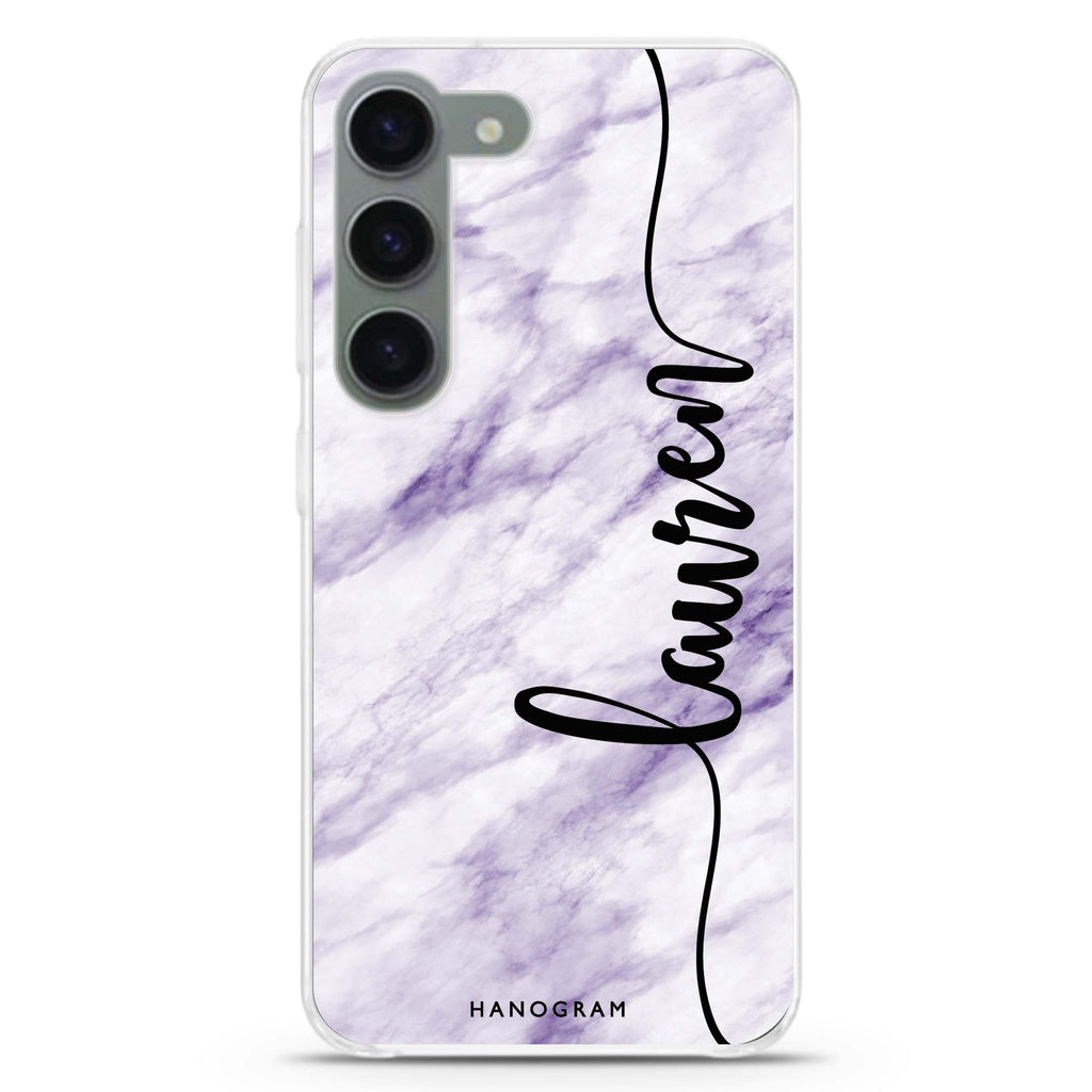 Marble Edition IV personalized ultra-clear case for Samsung Galaxy S23/S22, front view