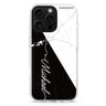 White and Black Marble custom name iPhone 16/15/14 Pro Max & Pro ultra clear case marble design, front product view