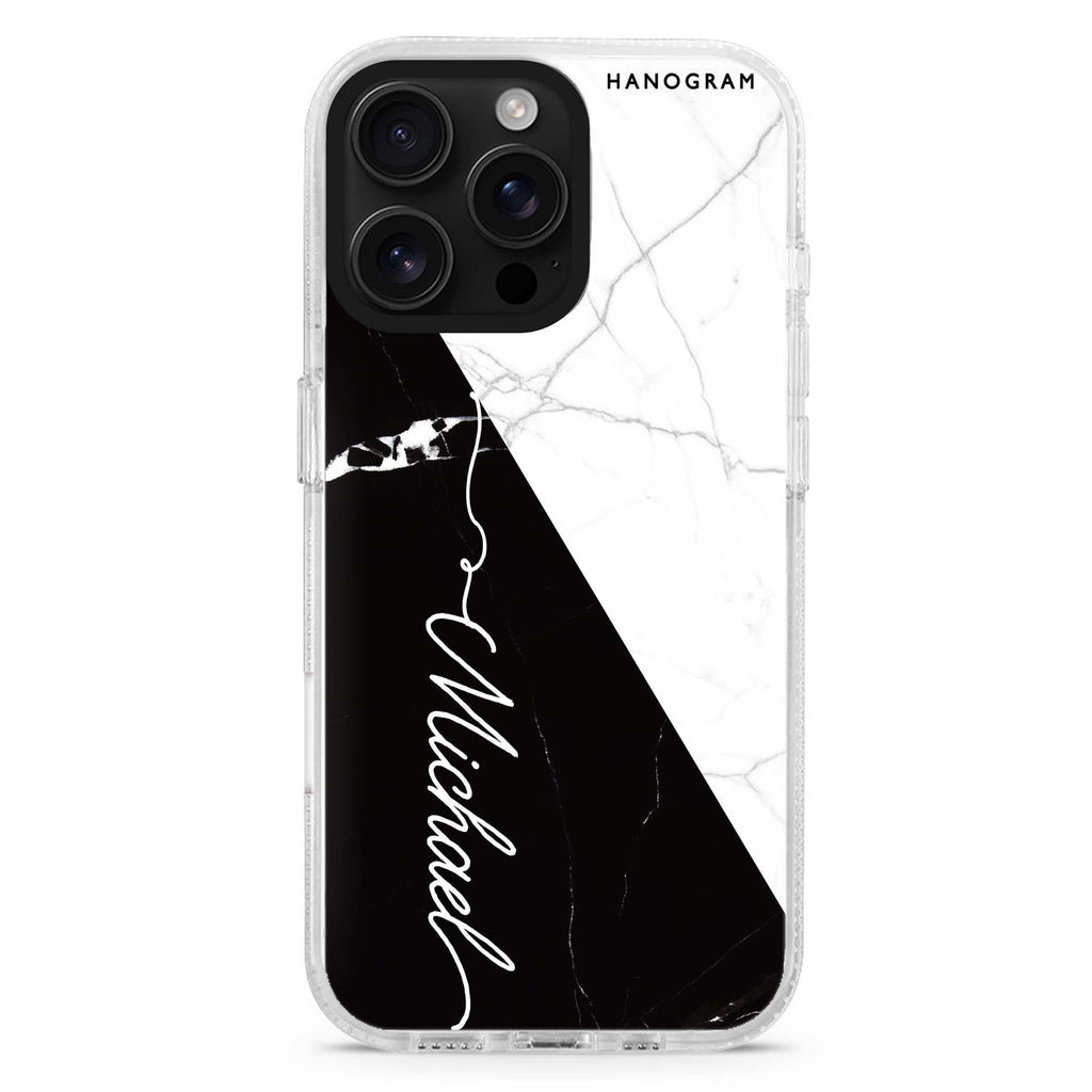 White And Black Marble iPhone 16 Pro & 16 Pro Max Case - Personalized and Stylish Protection