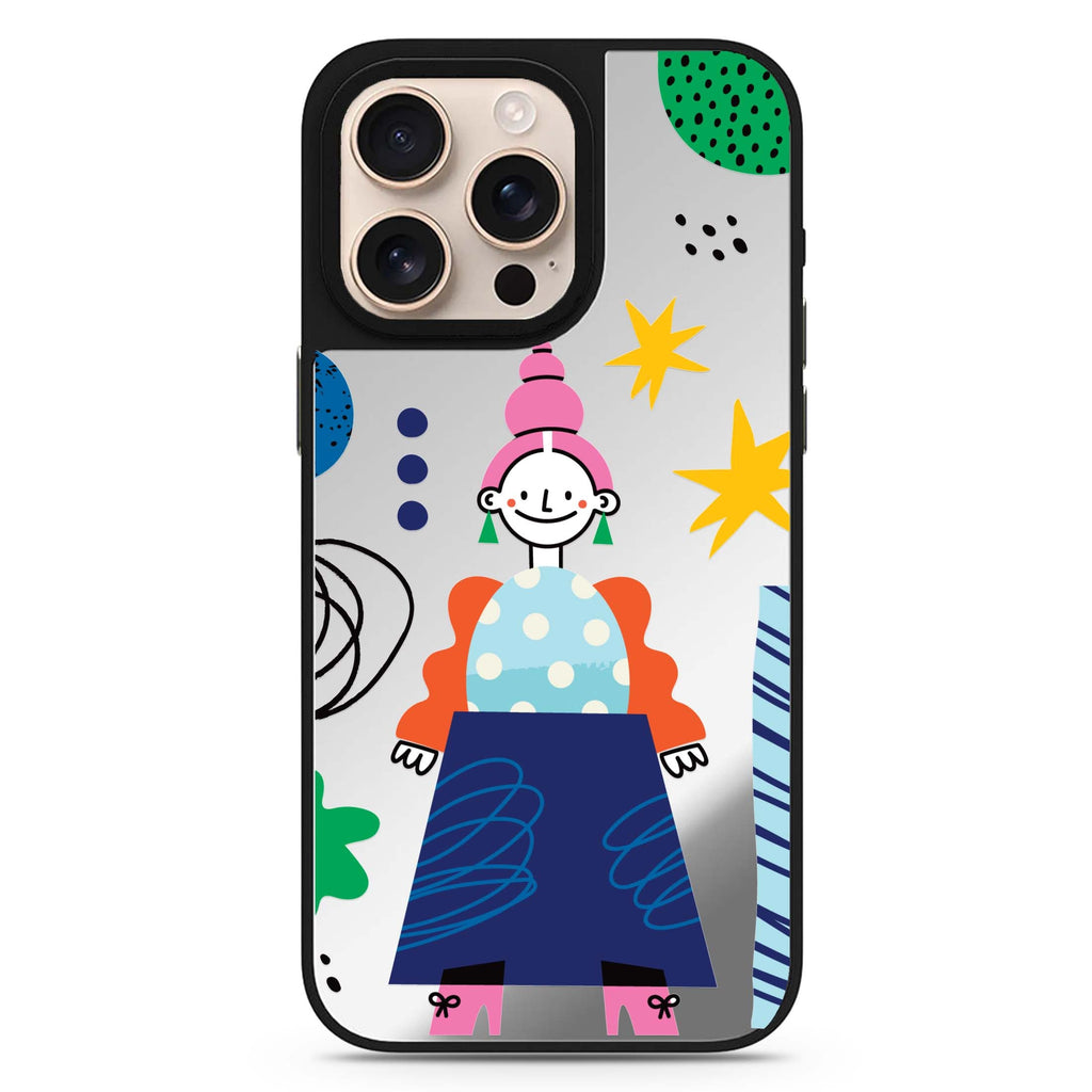 Abstract People Design 2 abstract pattern iPhone 16/15/14 Pro Max & Pro mirror case