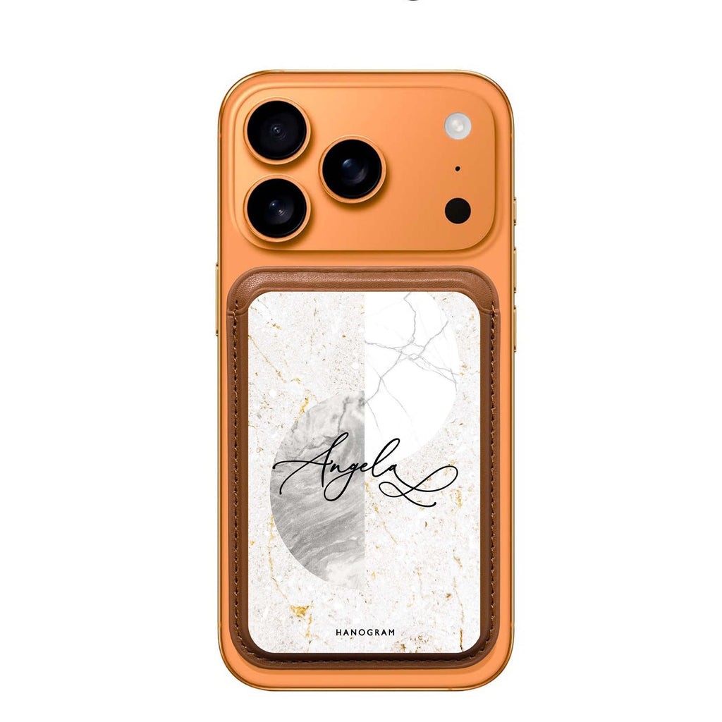 Marble Abstract III custom name MagSafe wallet for iPhone, personalized magnetic card holder, main view