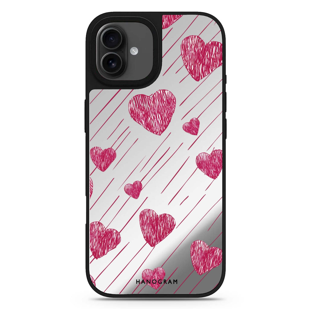 Stripe My Heart pattern design iPhone 17 mirror case