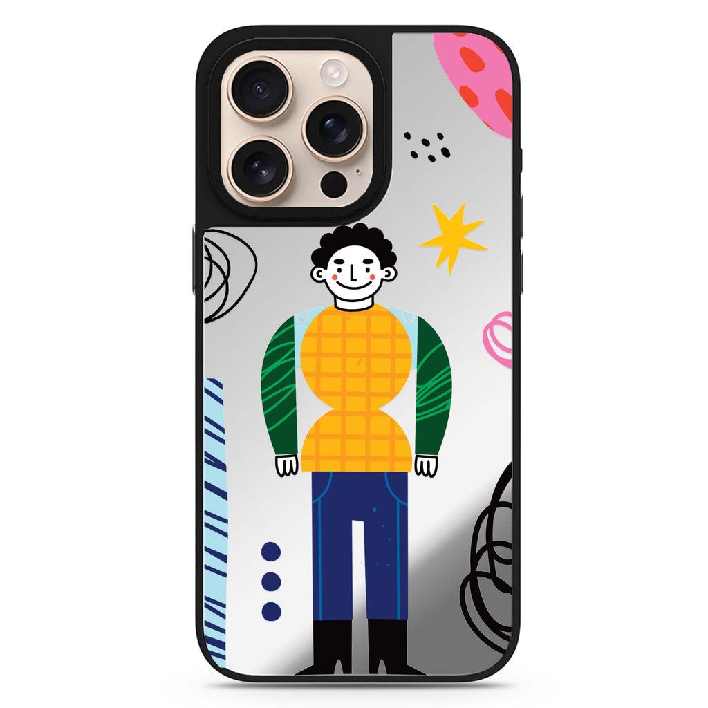 Abstract People Design 5 abstract pattern iPhone 16/15/14 Pro Max & Pro mirror case