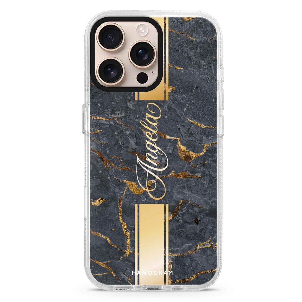 Luxury Gold Marble iPhone 16 Pro & 16 Pro Max Case - Personalized and Stylish Protection