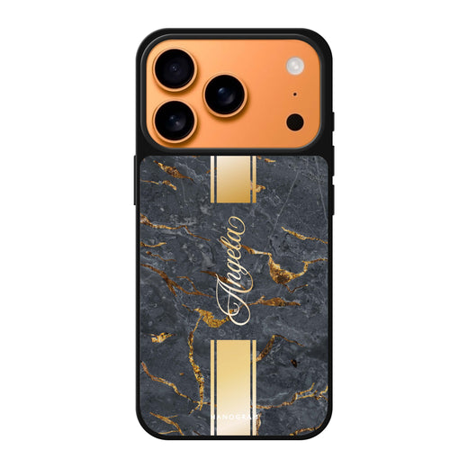 Luxury Gold Marble personalized name gold marble iPhone 17 Pro Max mirror case