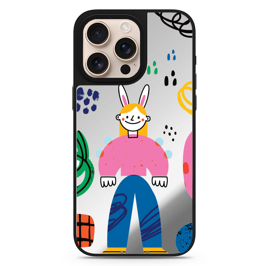 Abstract People Design 6 abstract pattern iPhone 16/15/14 Pro Max & Pro mirror case