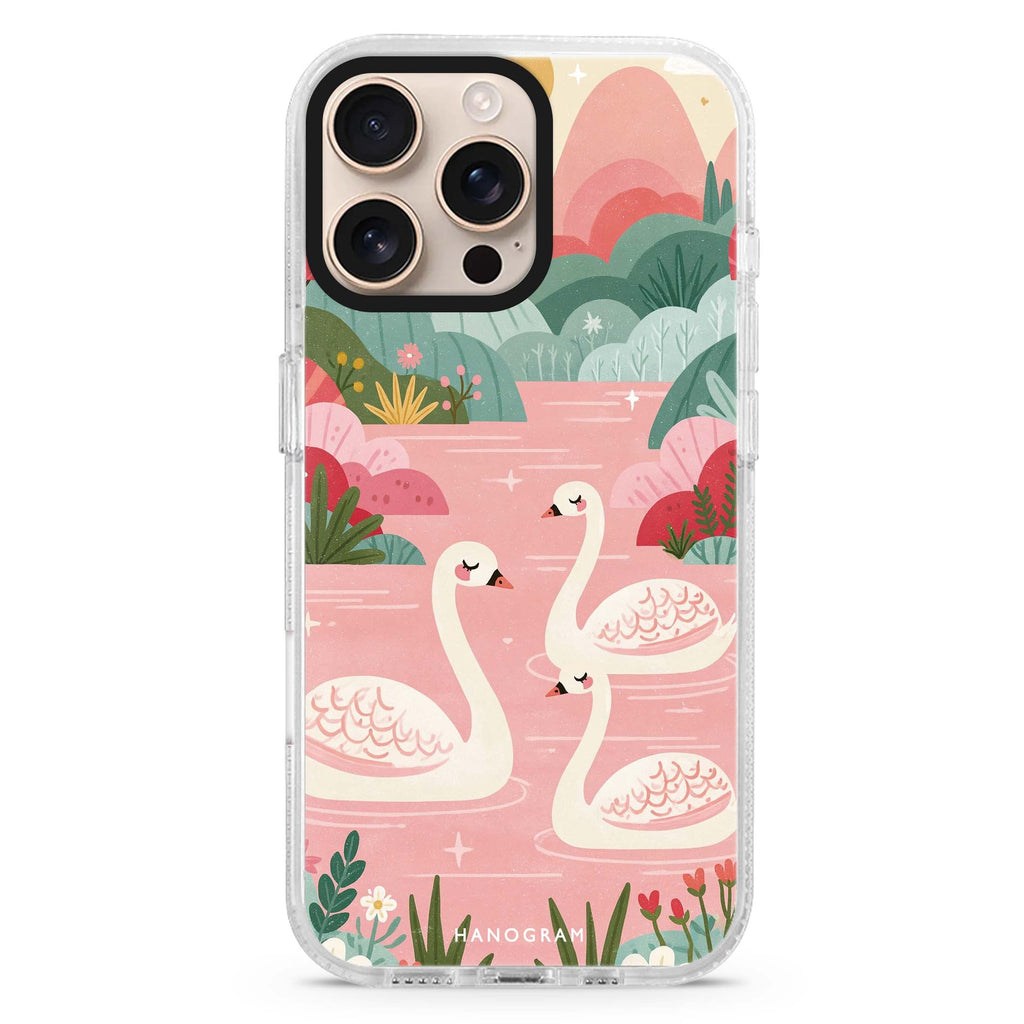 Rosewater Swan Kingdom iPhone 16 Pro Max Ultra Clear Case - front view