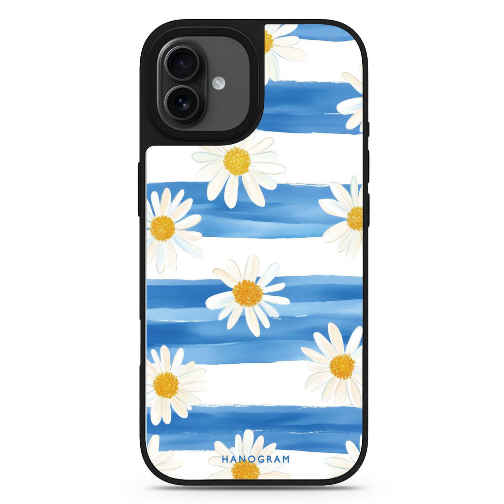 Daisy Lines floral design iPhone 17 mirror case