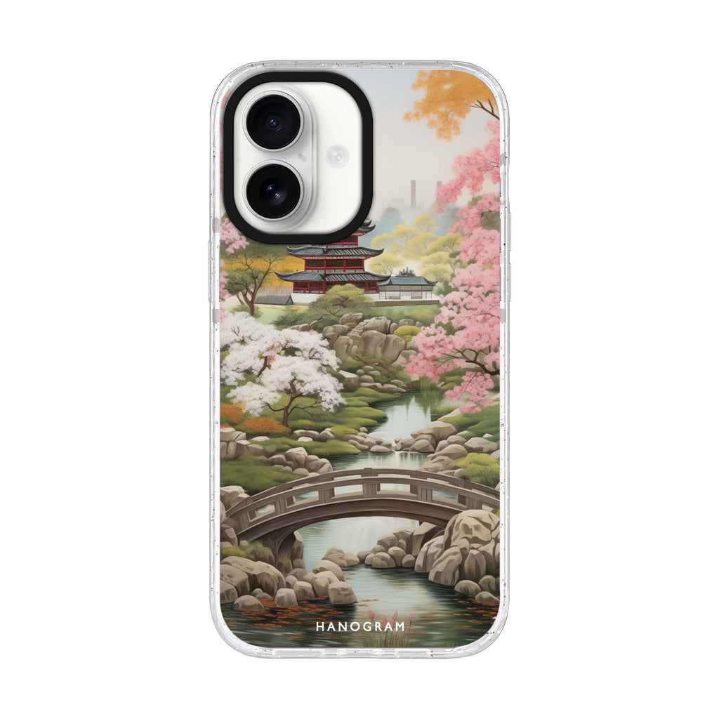 Oriental Blossom iPhone 17 ultra clear MagSafe case, front product view