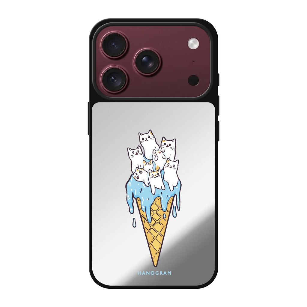Meow Melt cat animal cute iPhone 18 Pro Max mirror case