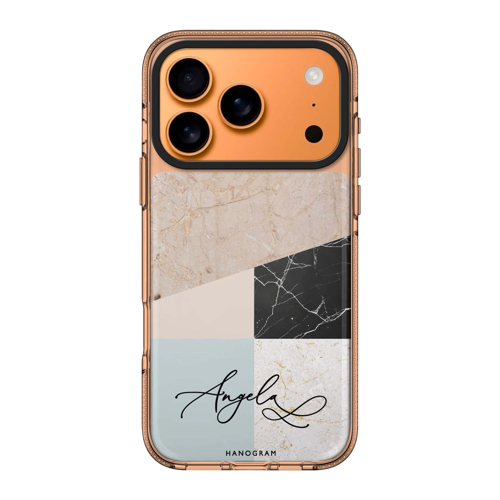 Marble Abstract V personalized name abstract marble iPhone 17 Pro Max ultra clear case