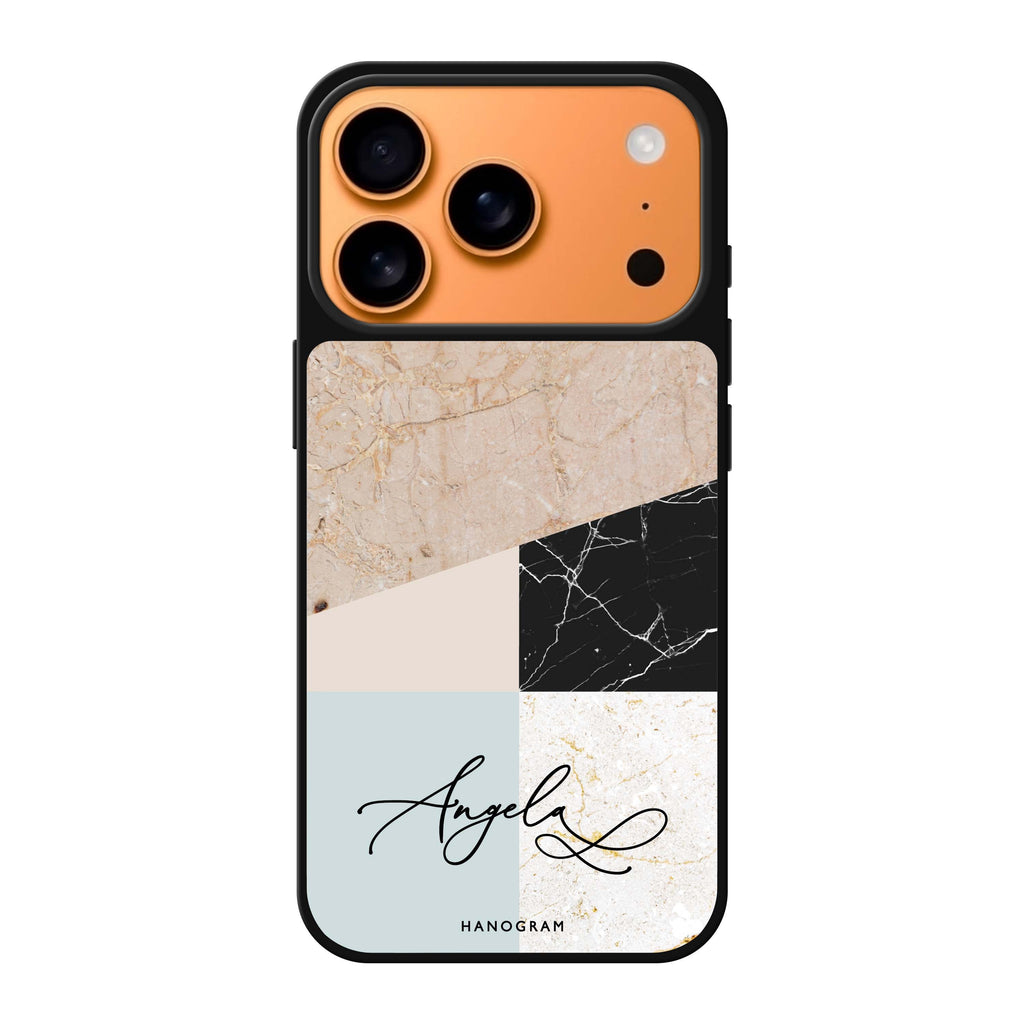 Marble Abstract V personalized name abstract marble iPhone 17 Pro Max mirror case