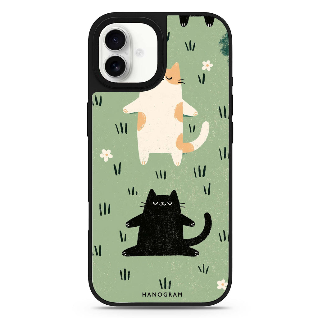 Two Cats Finding Balance iPhone 17 Mirror Case - View 1