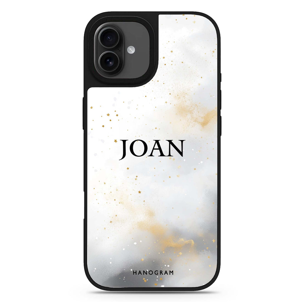 Starlight Haze personalized name iPhone 17 mirror case