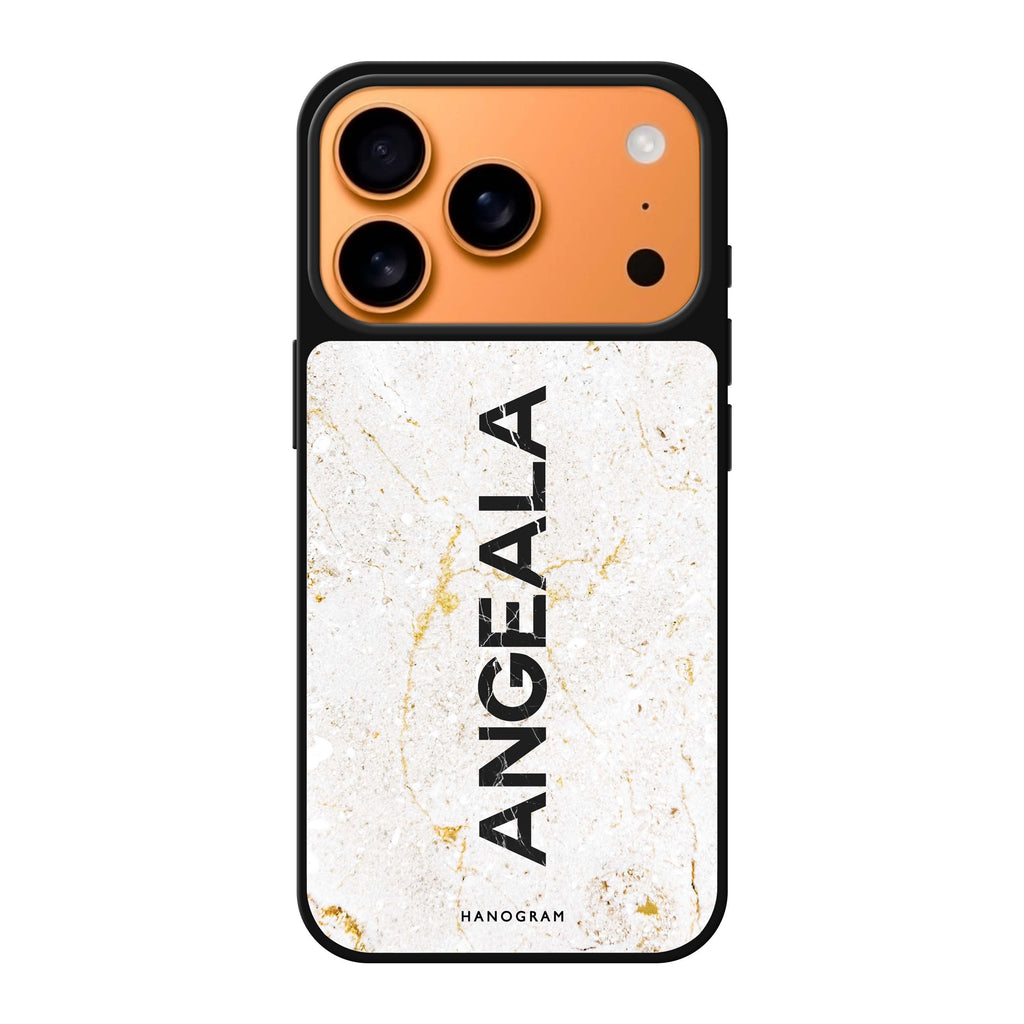 White Marble #3 personalized name white marble iPhone 17 Pro Max mirror case