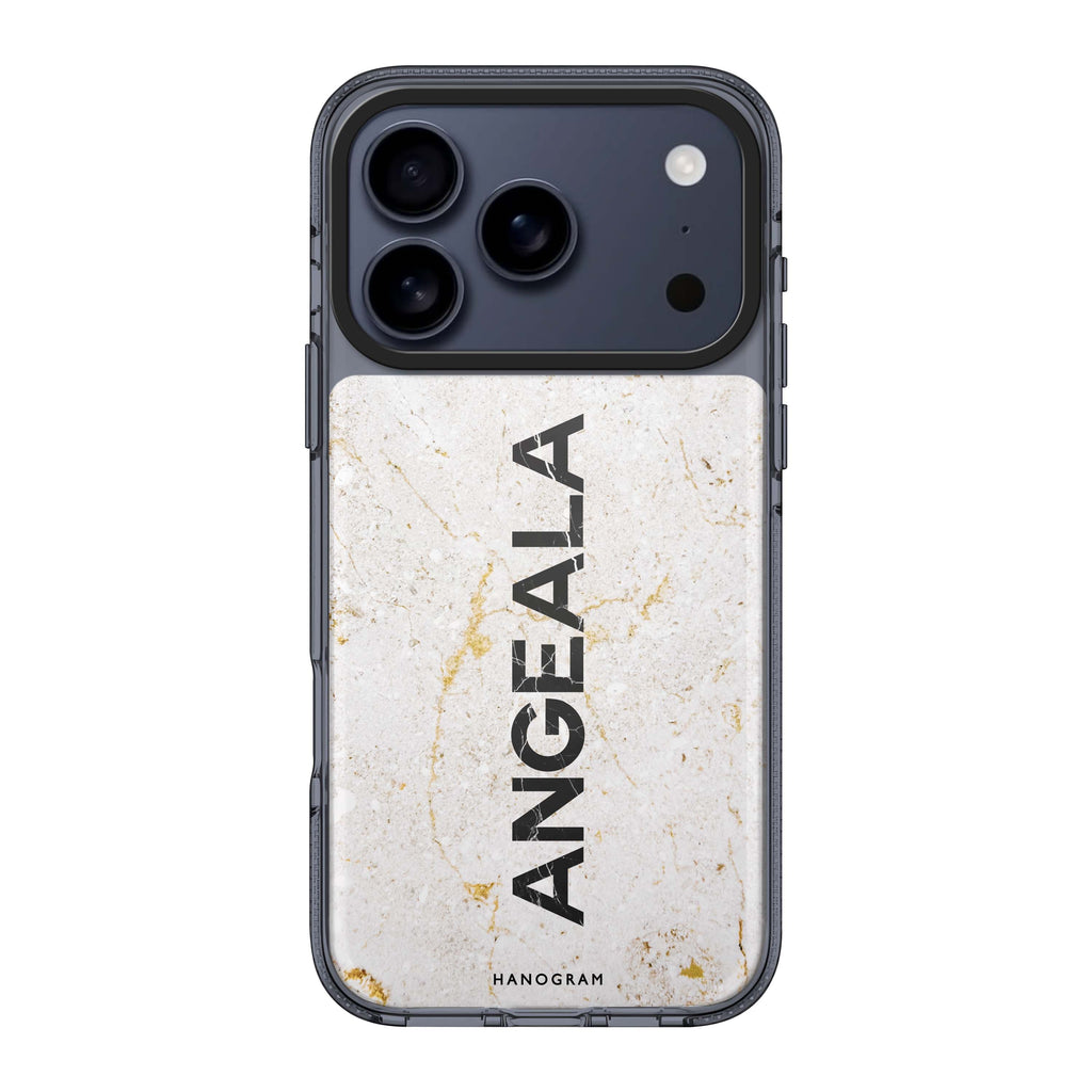 White Marble Style 3 personalized name white marble neutral iPhone 17 Pro Max ultra clear case