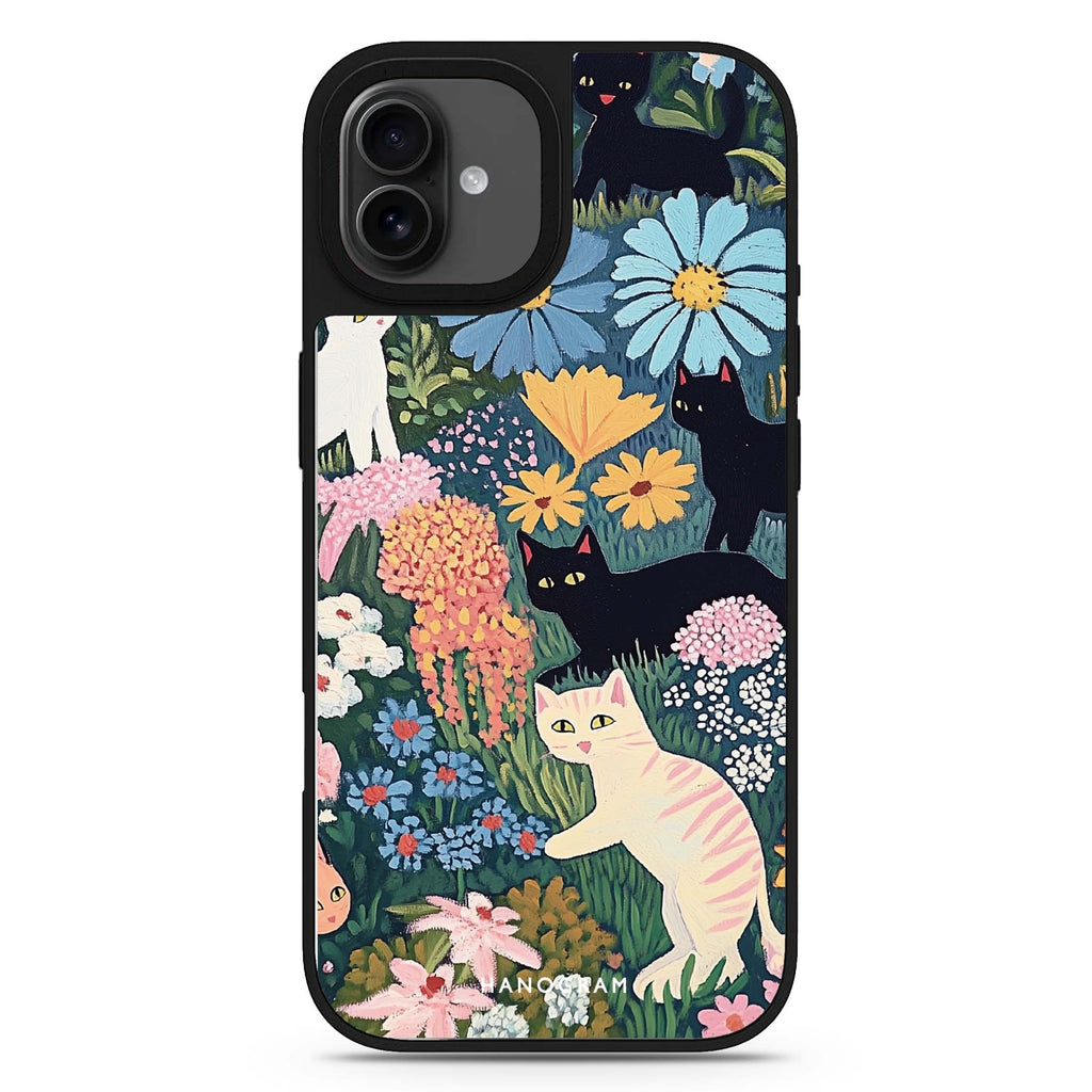 Garden Whimsy floral design iPhone 17 mirror case