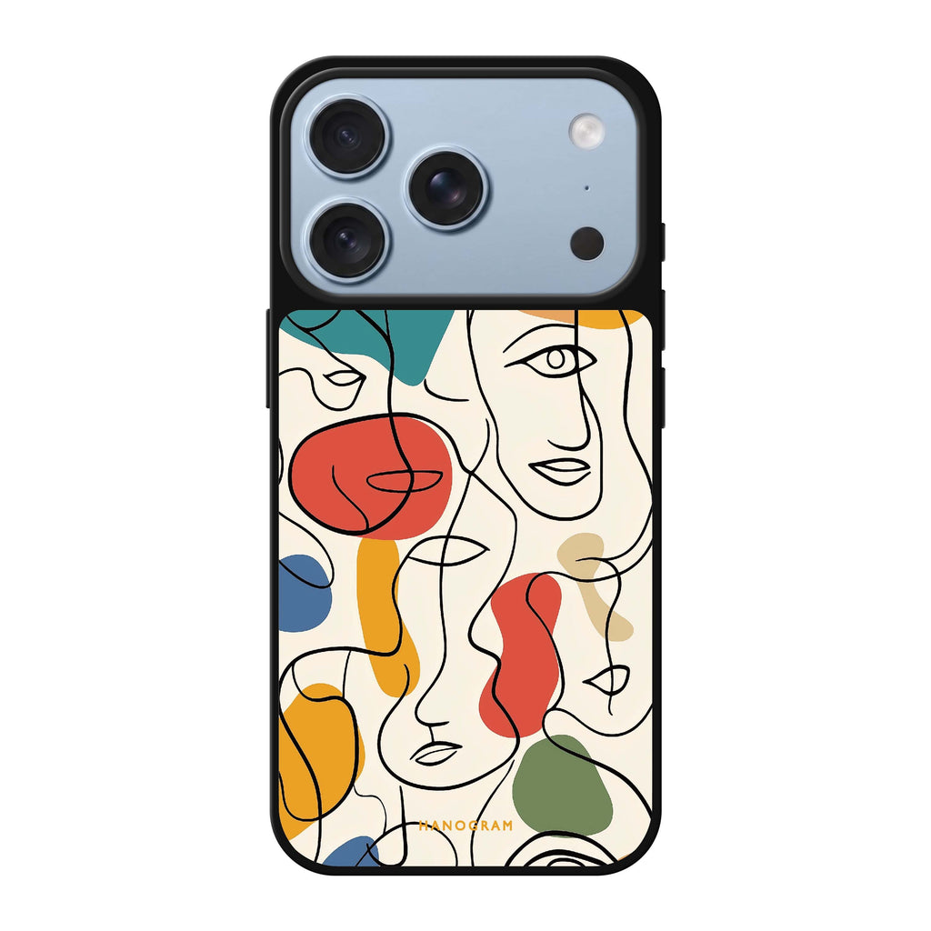 Faces of Joy playful iPhone 18 Pro Max mirror case