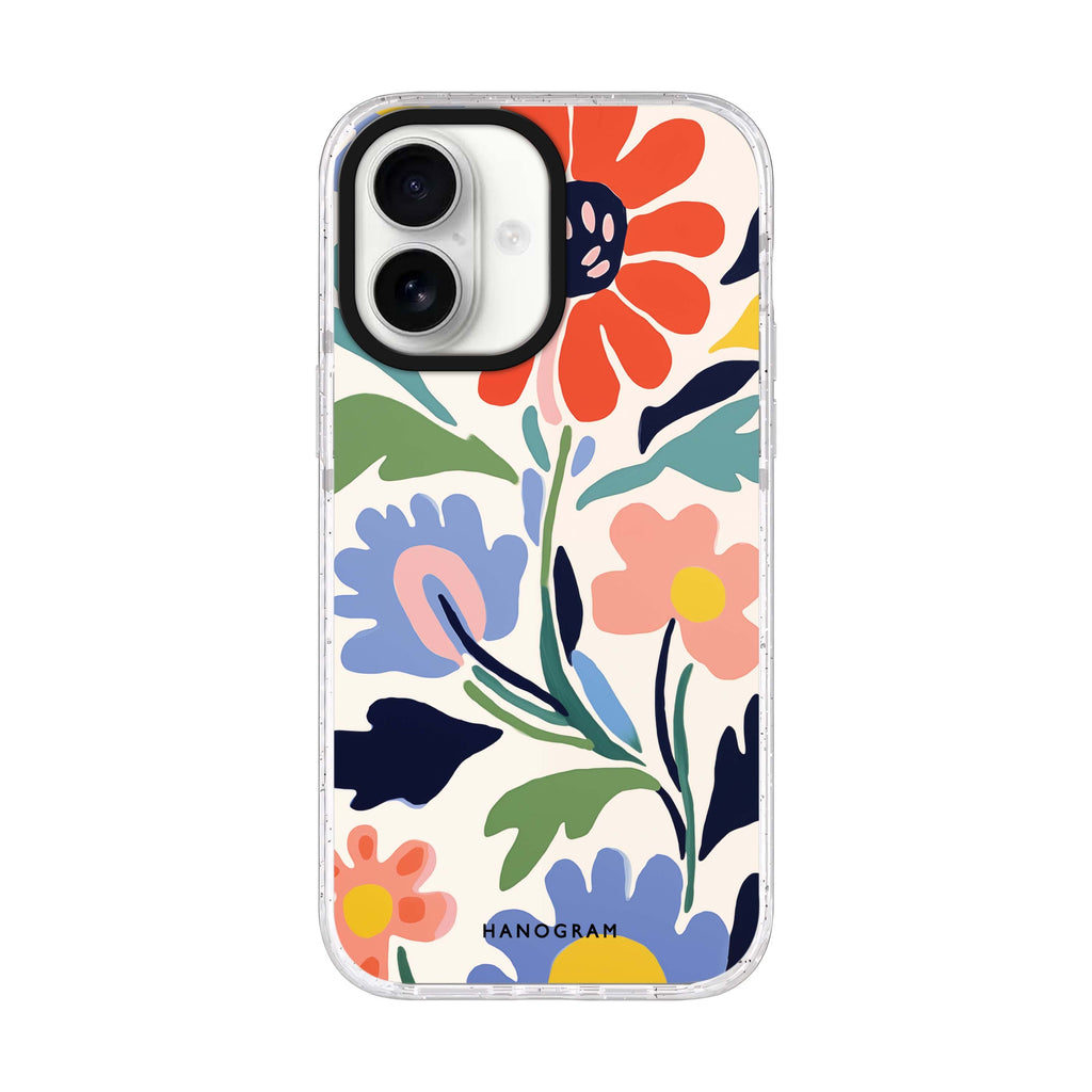 Brushed Blossoms iPhone 17 ultra clear MagSafe case, front product view