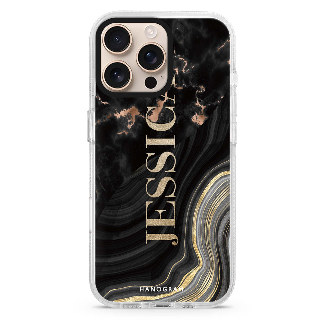 B & W Marble MagSafe Compatible iPhone 16 Pro Ultra Clear Case - Personalized and Stylish Protection