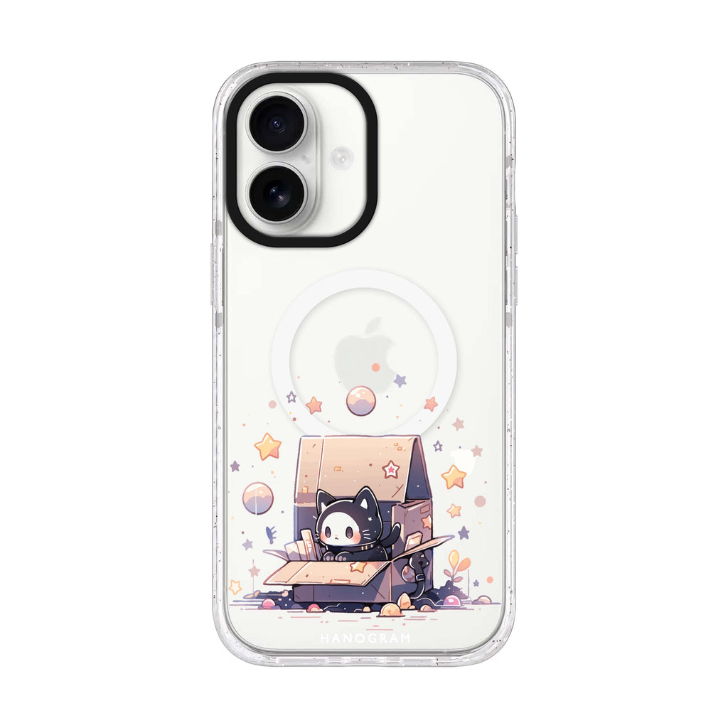 Starship Cat Pod iPhone 17 ultra clear MagSafe case, front product view