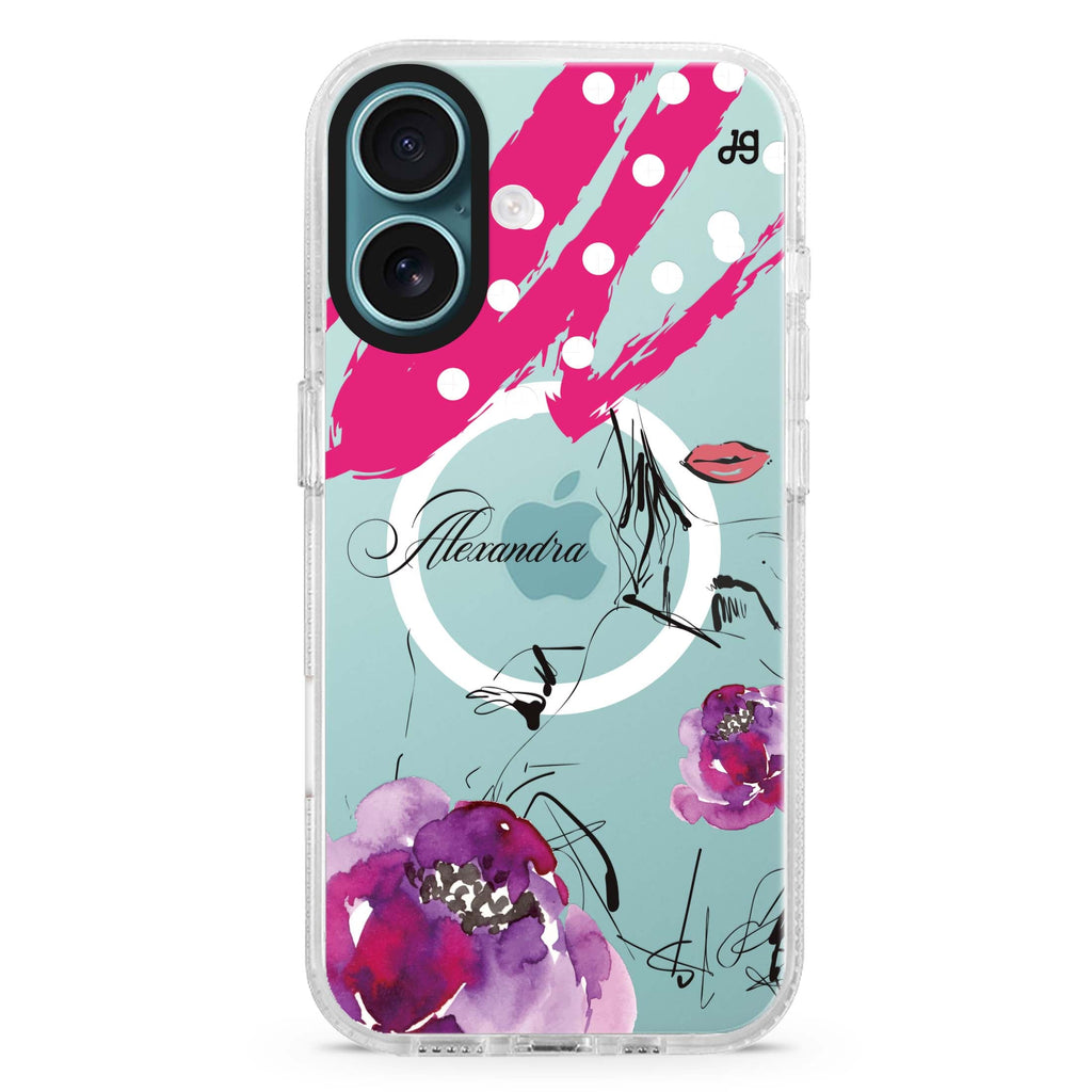 Floral Makeup MagSafe Compatible iPhone 16 Ultra Clear Case - Personalized and Stylish Protection