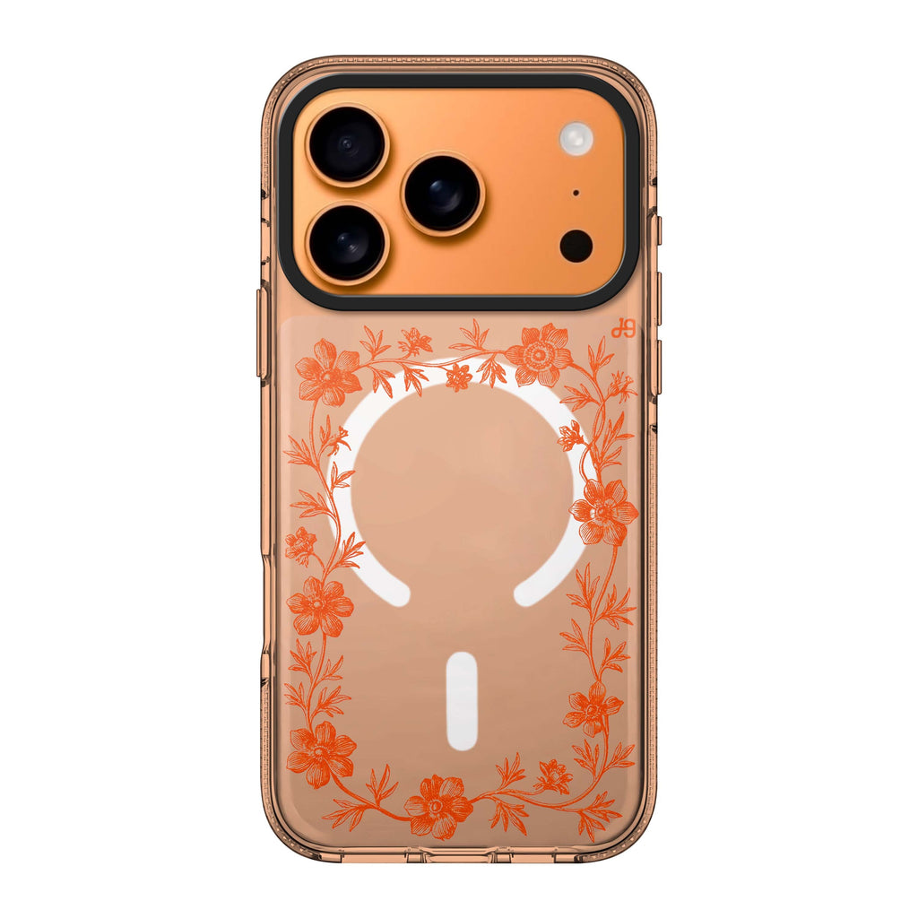 Saffron Vine Frame iPhone 17 Pro Max Ultra Clear Case - Image 1