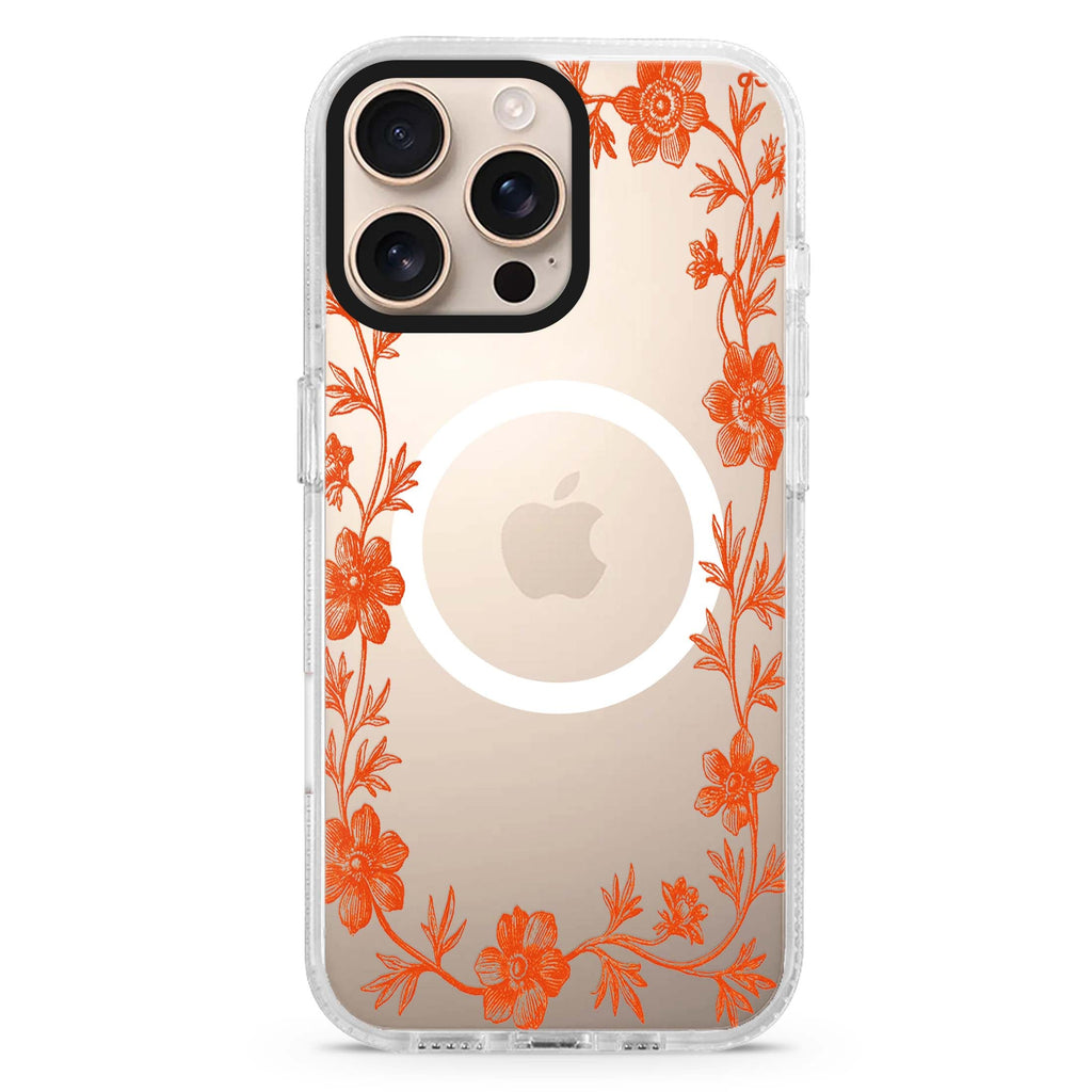Saffron Vine Frame MagSafe Compatible Ultra Clear Case for iPhone 16 Pro Max - main view