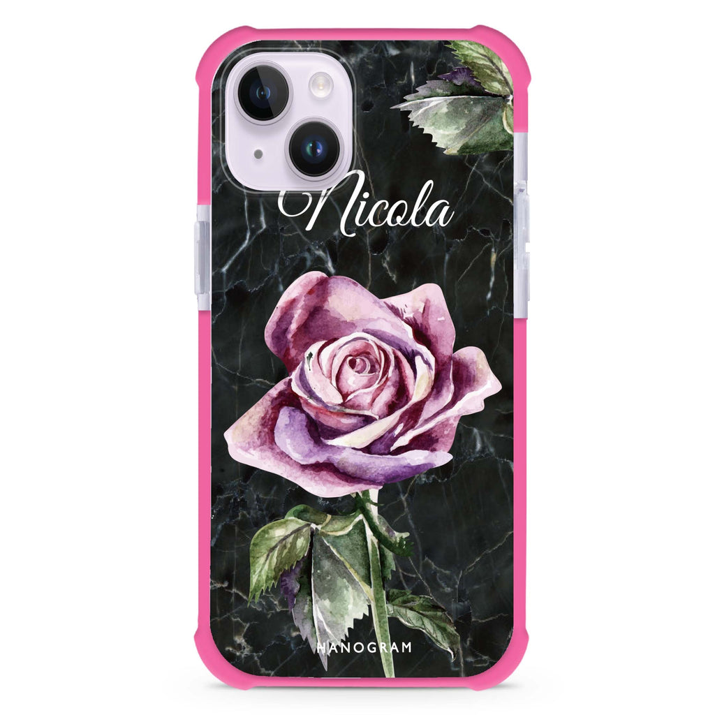 Black Marble Rose iPhone 15 Plus Ultra Shockproof Case