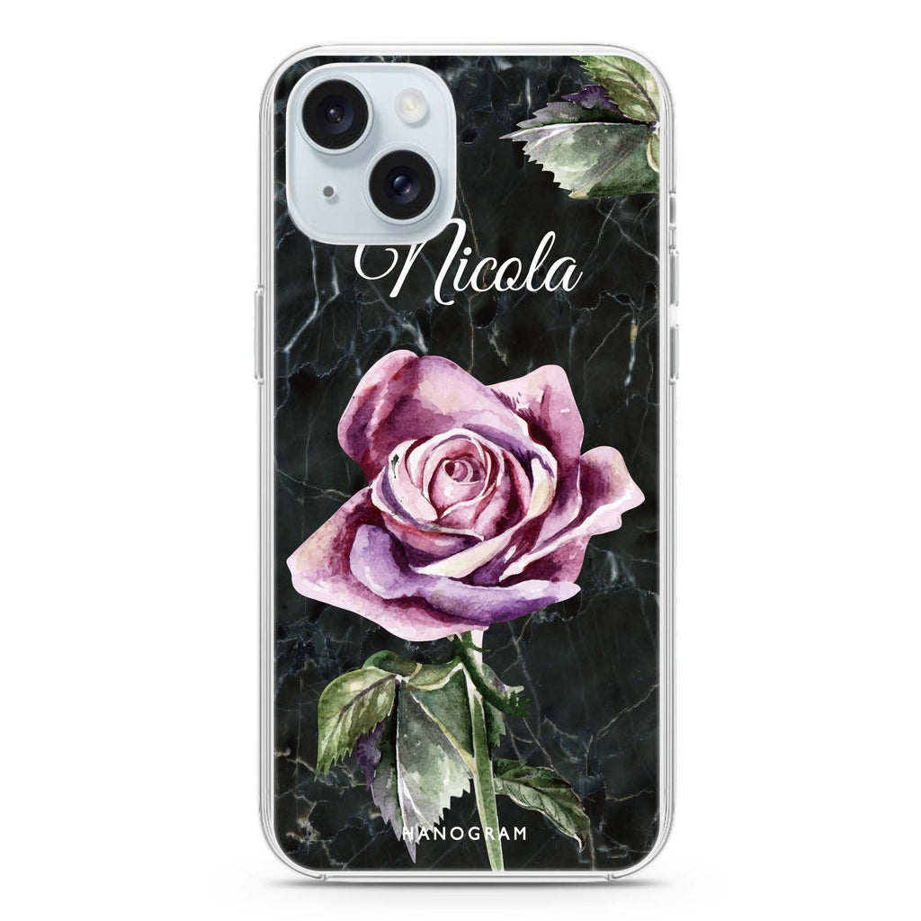 Black Marble Rose iPhone Ultra Clear Case