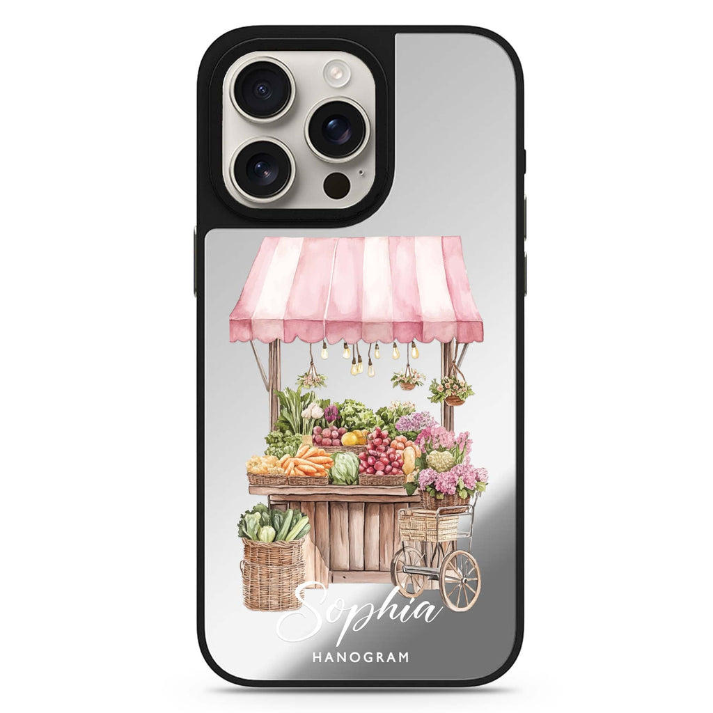 Blush Market personalized name MagSafe mirror case for iPhone 16/15/14 Pro Max and Pro, main view