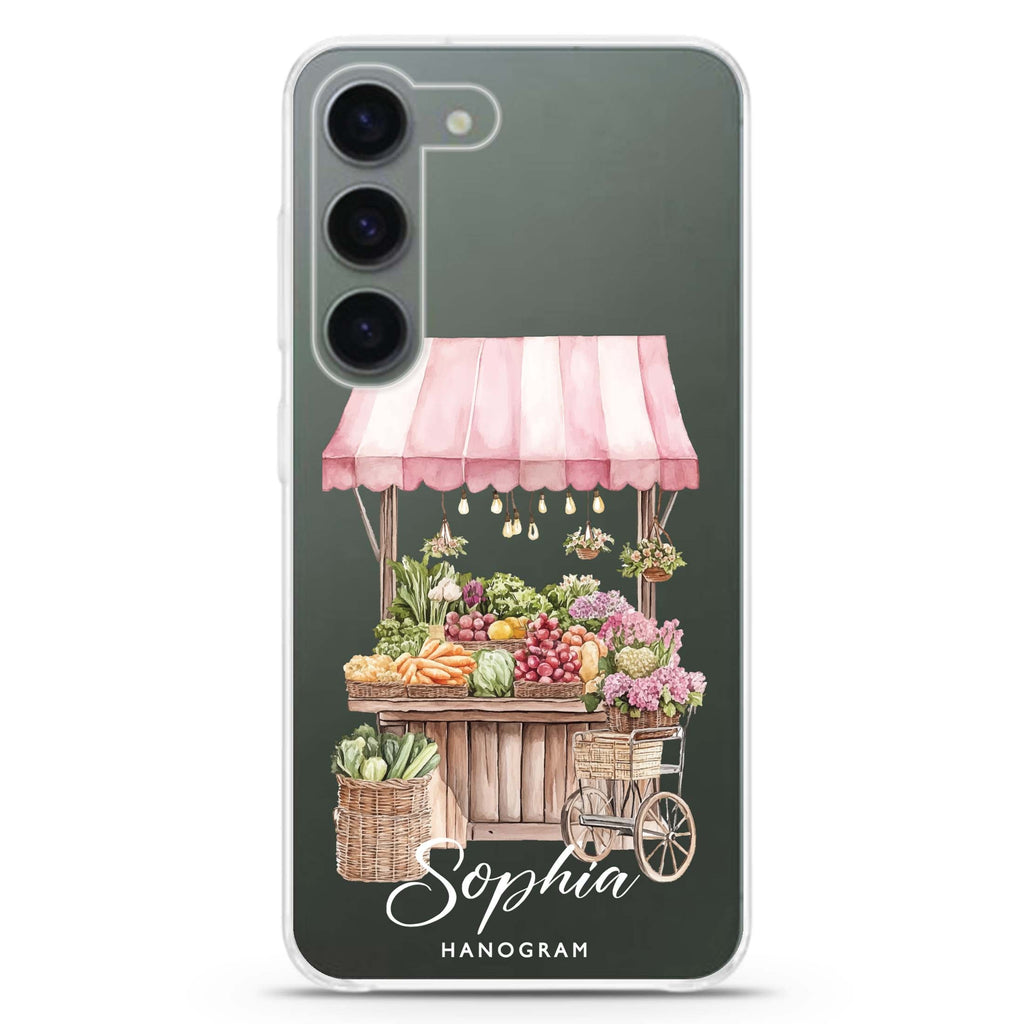 Blush Market personalized ultra-clear case for Samsung Galaxy S23/S22, front view