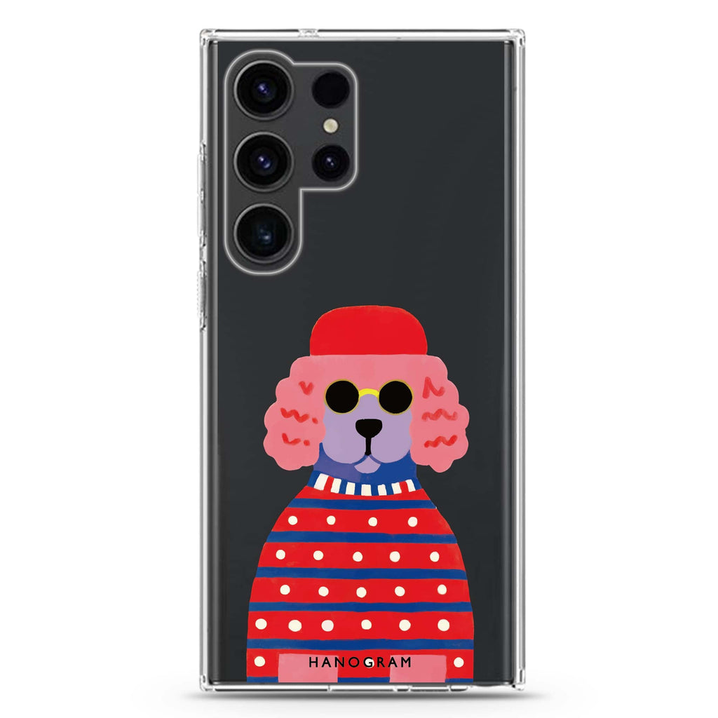 Groovy Poodle Samsung Galaxy S26/S25/S24/S23/S22 Ultra ultra clear case, transparent design, main view